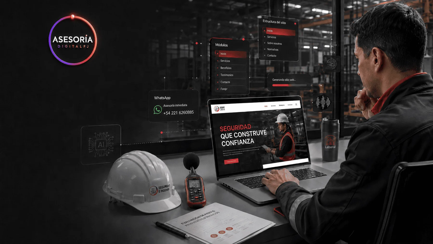 Asesoría Digital FJ: profesional de Seguridad e Higiene construyendo su página con IA